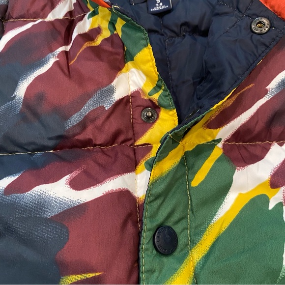 Lands’ End Down Puffer Vest Tie-Dye Print Size 7-8 - Picture 2 of 5